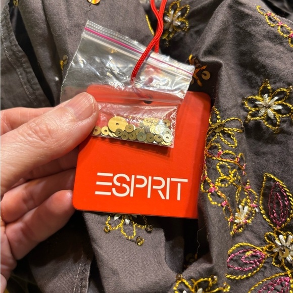 Esprit Women's Size 8 Pleated Boho Swing Skirt Embroidered Sequins NWT Flawed - Picture 11 of 12